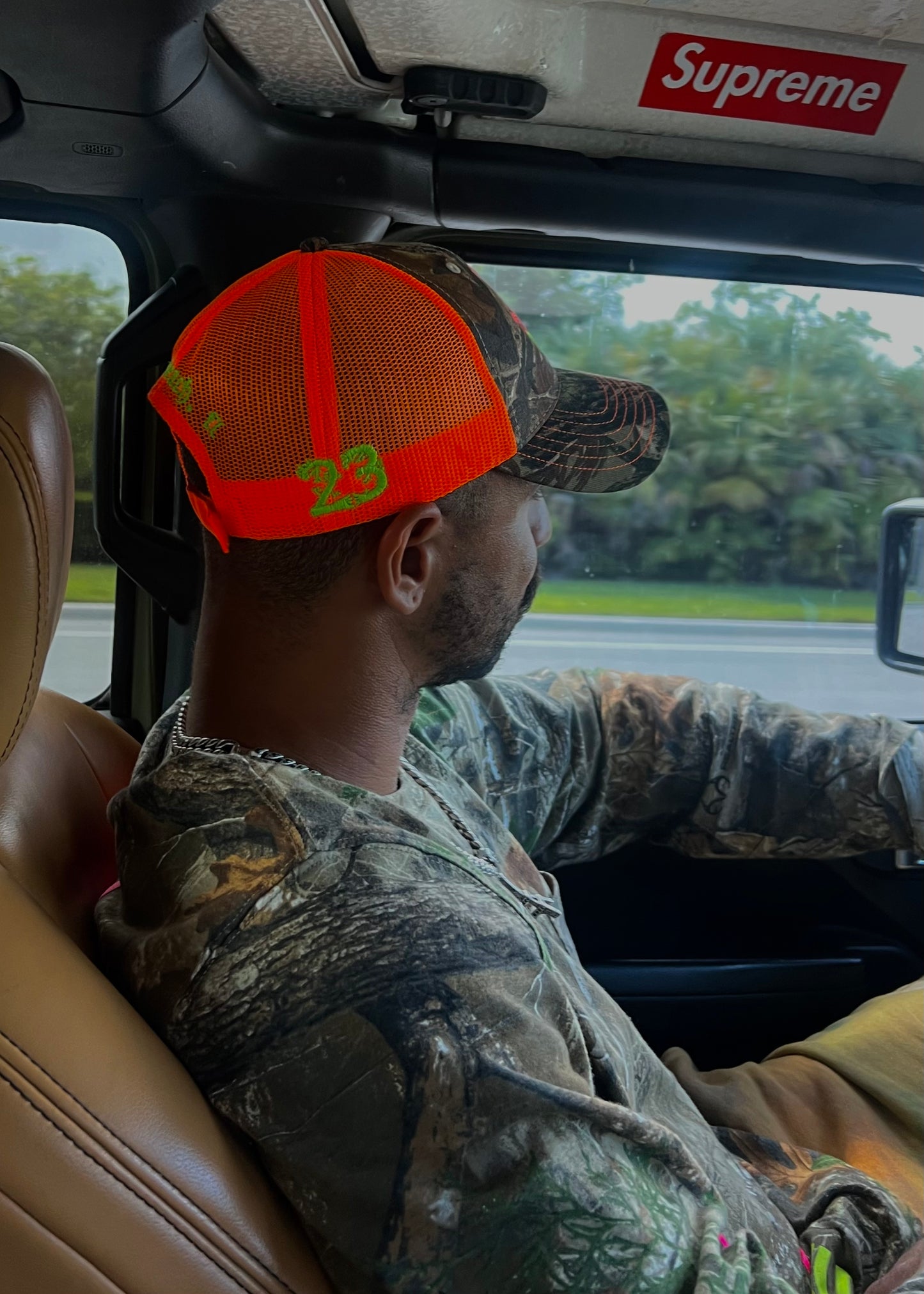Realtree Camo HatStructured Camouflage Mesh Back Cap - Realtree Xtra/Neon Orange